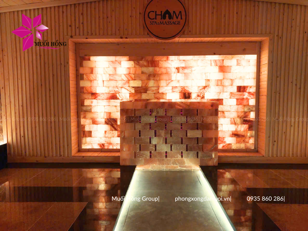 Thi công phòng xông đá muối Onsen JjimJilBang Cham Riverside